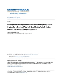 Development and Implementation of a Fault Mitigating Control System for a Biodiesel Plug-In Hybrid Electric Vehicle for the Ecocar: the Next Challenge Competition