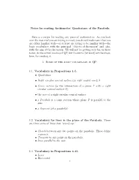 Notes for Reading Archimedes' Quadrature of the Parabola Here Is