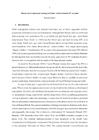 1 Phrase-Level Obstruent Voicing in Polish: a Derivational OT Account