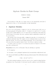 Algebraic Modules for Finite Groups