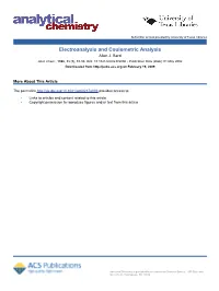 Electroanalysis and Coulometric Analysis Allen J