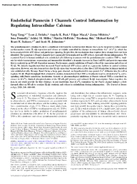 Endothelial Pannexin 1 Channels Control Inflammation by Regulating Intracellular Calcium