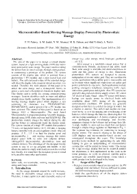 Microcontroller-Based Moving Message Display Powered by Photovoltaic Energy