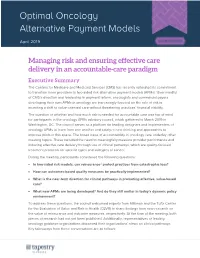 Optimal Oncology Alternative Payment Models