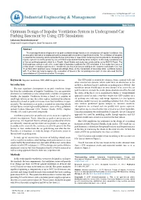 Optimum Design of Impulse Ventilation System in Underground
