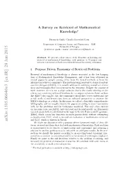 A Survey on Retrieval of Mathematical Knowledge
