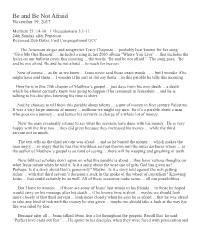 Be and Be Not Afraid November 19, 2017