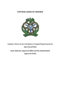 Guidance on Operational Risk BIA And
