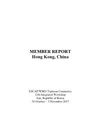 MEMBER REPORT Hong Kong, China