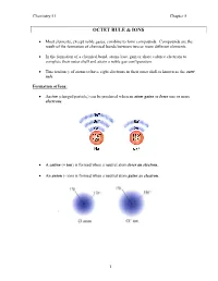 Octet Rule & Ions