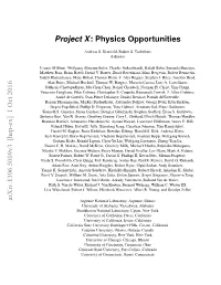 Project X: Physics Opportunities