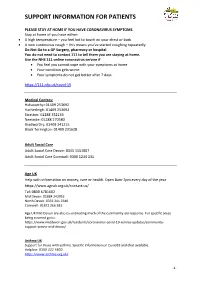 Support Information for Patients