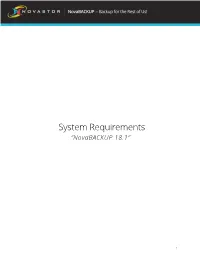 System Requirements “Novabackup 18.1”
