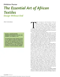 The Essential Art of African Textiles Design Without End