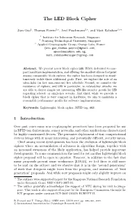 The LED Block Cipher