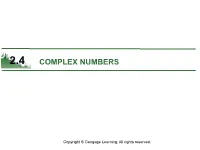2.4 Complex Numbers