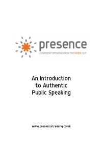 An Introduction to Authentic Public Speaking
