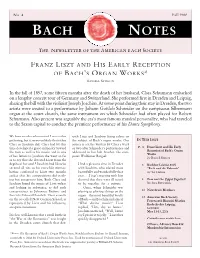 Bach Notes No. 4 (Fall 2005)