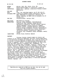Bruch, Julie, Ed. TITLE Kansas Working Papers in Lirguistics. Volume 13