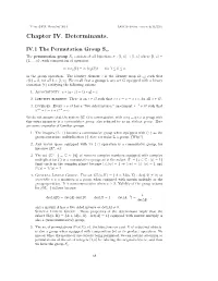Chapter IV. Determinants