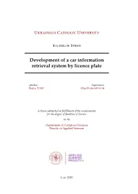 Development of a Car Information Retrieval System by Licence Plate