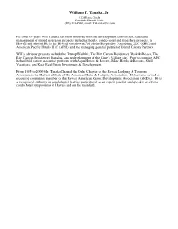 Will Resume and List of Projects