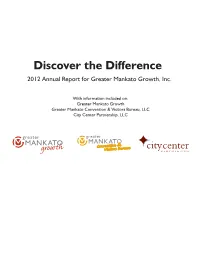 Discover the Difference 2012 Annual Report for Greater Mankato Growth, Inc