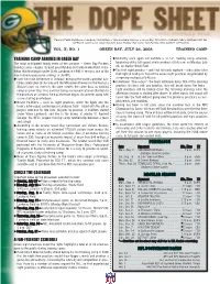 Dope Sheet Training Camp 2008:Dope Sheet Training Camp 2006