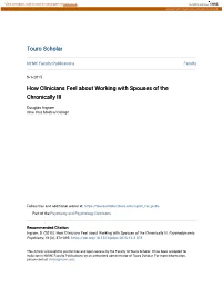 How Clinicians Feel About Working with Spouses of the Chronically Ill