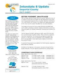 Interstate 8 Update Imperial County FACT SHEET