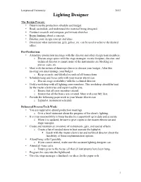 Lighting Designer Contract