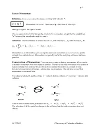 Linear Momentum