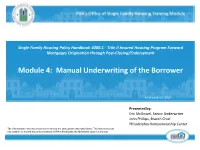 Module 4: Manual Underwriting of the Borrower