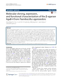 Molecular Cloning, Expression, and Functional Characterization of the Β-Agarase Agab-4 from Paenibacillus Agarexedens