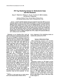 PIT -Tag Monitoring Systems for Hydroelectric Dams and Fish Hatcheries
