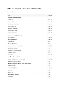 Practice Direction – Insolvency Proceedings