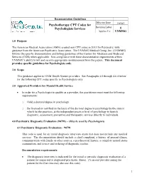 Psychotherapy CPT Codes for Psychologists Services