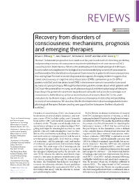 Recovery from Disorders of Consciousness: Mechanisms, Prognosis and Emerging Therapies