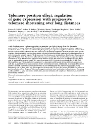 Regulation of Gene Expression with Progressive Telomere Shortening Over Long Distances