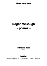 Roger Mcgough - Poems