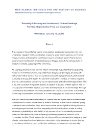 “Scholarly Publishing and the Issues of Cultural Heritage, Fair Use, Reproduction Fees and Copyrights”