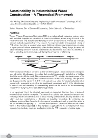 Sustainability in Industrialised Wood Construction – a Theoretical Framework