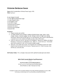 Victorian Barbecue Sauce