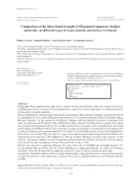 Comparison of the Shear Bond Strength of 3D Printed Temporary Bridges Materials, on Different Types of Resin Cements and Surface Treatment
