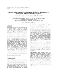 Exponential Euler Time Integrator for Simulation of Geothermal Processes in Heterogeneous Porous Media
