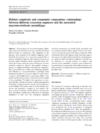 Habitat Complexity and Community Composition: Relationships Between Different Ecosystem Engineers and the Associated Macroinvertebrate Assemblages