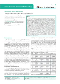 Health Issues and Heavy Metals