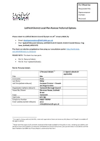 Lichfield District Local Plan Review Preferred Options