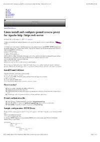 Linux Install and Configure Pound Reverse Proxy for Apache Http / Https Web Server 21/03/2011 15:17
