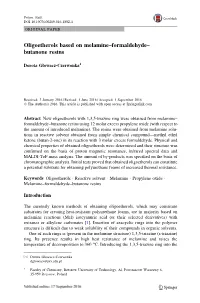 Oligoetherols Based on Melamine–Formaldehyde–Butanone Resins